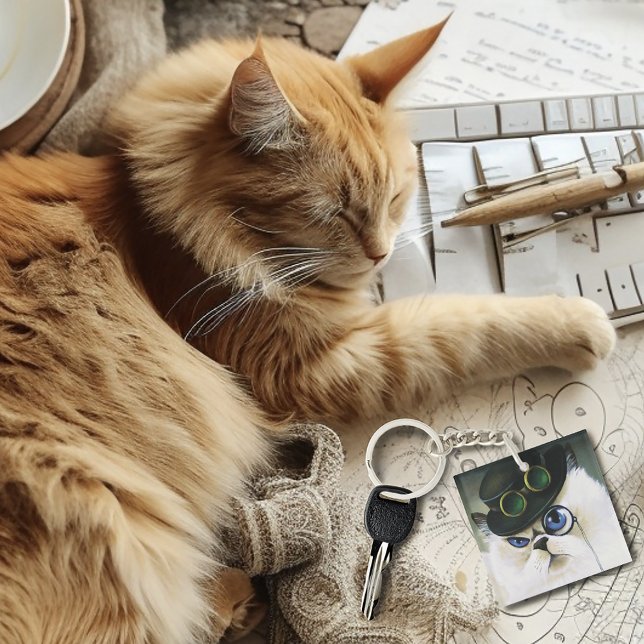 Porte-clefs Steampunk Siamese Perswian Chat (Créateur téléchargé)