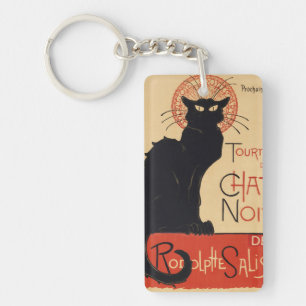 Porte-clefs Steinlen Art Nouveau Chat Noir Vintage Impression