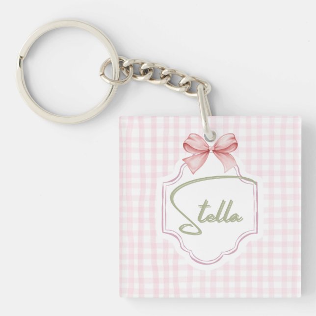 Porte-clefs Stella personnalisée Baby Girl Nursery Bow&En vich (Devant)