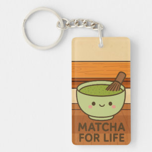 Porte-clefs Sticker à bol mignon Matcha