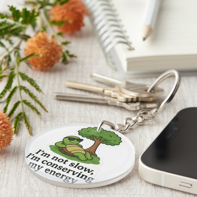 Porte-clefs Sticker à tortue cool (Devant droit)