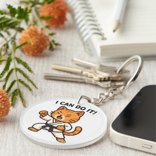 Porte-clefs Sticker Karate Cat