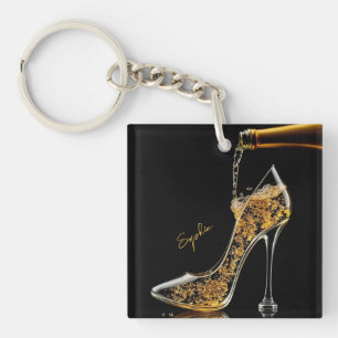 Porte-clefs Stiletto et vin mousseux talon haute