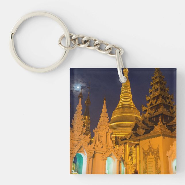 Porte-clefs Stupa Doré Et Temples (Devant)