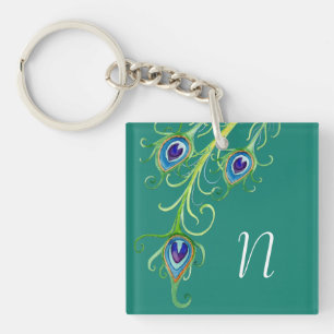 Porte-clefs Style Art Déco Nouveau Peacock Feathryl