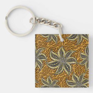 Porte-clefs Style Batik Floral Abstrait africain