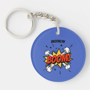 Porte-clefs Style comique fun boom typographie pop art