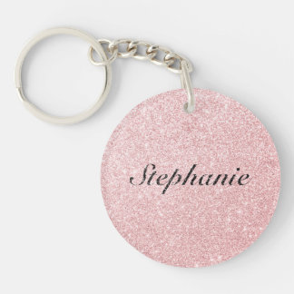 Porte-clefs Style de Parties scintillant rose de nom personnal