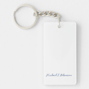 Porte-clefs Style Rétro Élégant Nom De Calligraphie Blanche Si