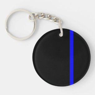 Porte-clefs Style vertical Symbolique Ligne Bleue Mince