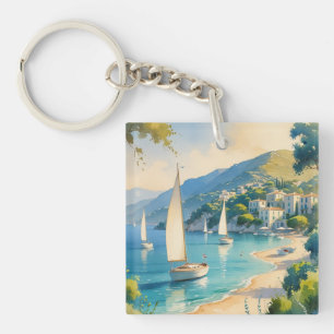 Porte-clefs Style vintage Côte d'Azur Voyage en France