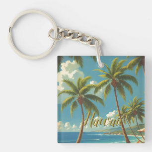 Porte-clefs Style Vintage Hawaïen Voyage Aloha d'Hawaï