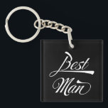 Porte-clefs Stylisme noir typographie Best Man Groomsmen<br><div class="desc">Stylish Black White Retro Typographie Best Man Groomsmen Porte - clé - un joli ajout et cadeau pour un ensemble de propositions d'homme meilleur.</div>