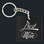 Porte-clefs Stylisme noir typographie Best Man Groomsmen<br><div class="desc">Stylish Black White Retro Typographie Best Man Groomsmen Porte - clé - un joli ajout et cadeau pour un ensemble de propositions d'homme meilleur.</div>