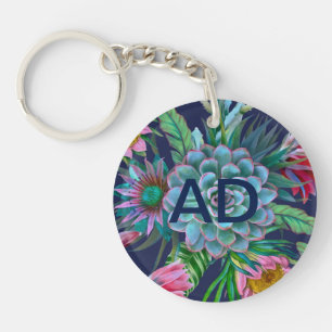 Porte-clefs Succulent jardin tropical