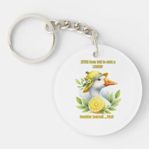 Porte-clefs suce un citron, drôle porte - clé d'oie sassy