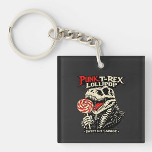 Porte-clefs Sucette de T-Rex Punk - Doux mais Sauvage