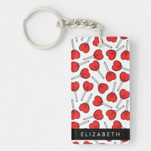 Porte-clefs Sucettes Rouges, Sucettes en Forme de Cœur, Sucett