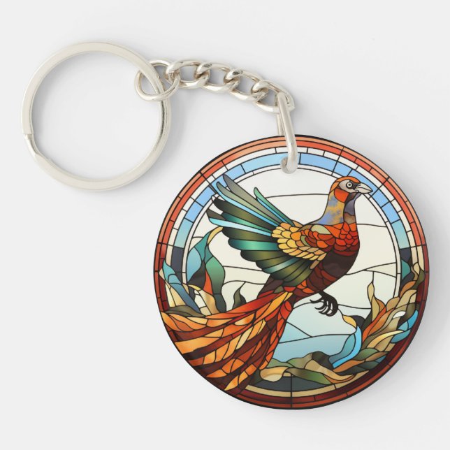 Porte-clefs Sucré Verre Trait Golden Pheasant (Devant)