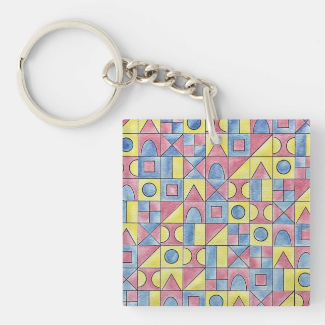 Porte-clefs Sudoku One-Modern Bauhaus Geometric Art (Devant)