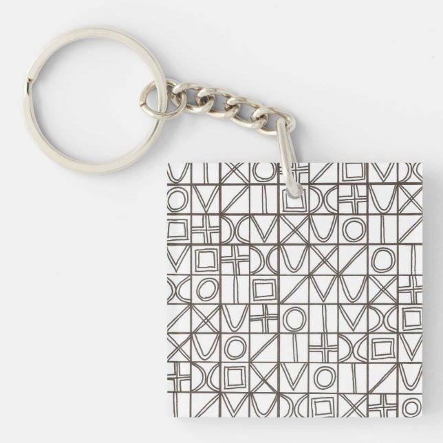 Porte-clefs Sudoku Two-Black And White Abstract Art (Devant)