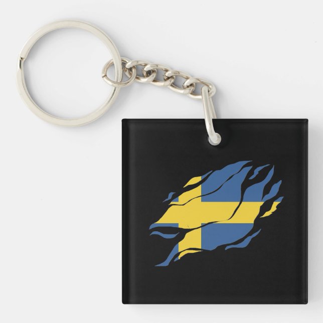 Porte-clefs Suède Drapeau intérieur de moi, Sverige intérieur  (Devant)