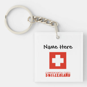 Porte-clefs Suisse et drapeau suisse personnalisés 