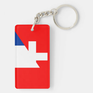 Porte-clefs suisse france drapeau pays moitié symbole suisse