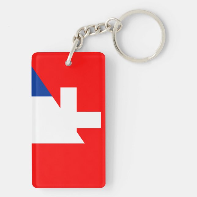 Porte-clefs suisse france drapeau pays moitié symbole suisse (Dos)