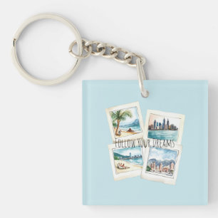 Porte-clefs Suivez Vos Rêves Voyages Monde Paris