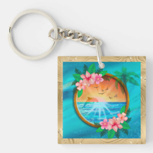 Porte-clefs Summer Beach Les oiseaux de mer volent dans le cie