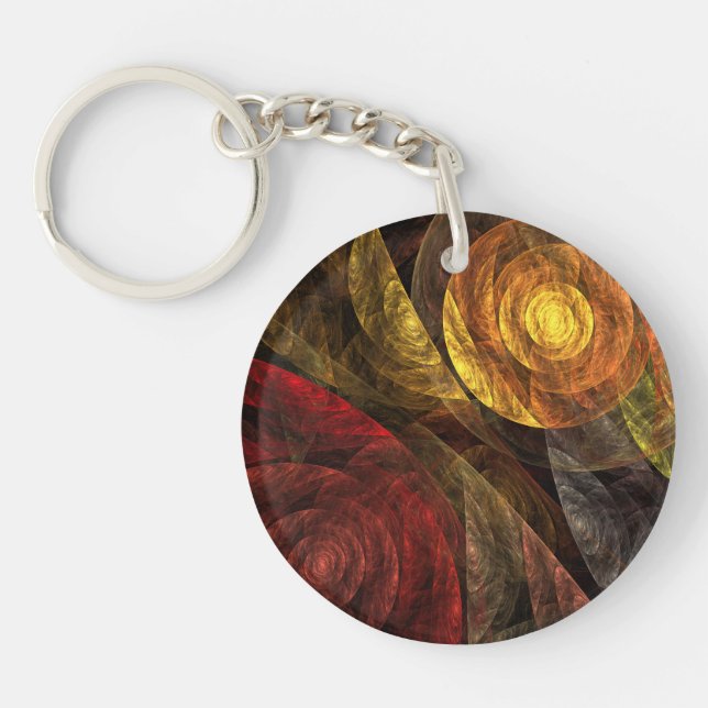 Porte-clefs Sun Flower Floral Moderne Art Motif Abstrait (Devant)