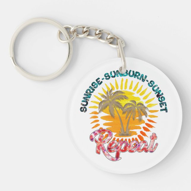 Porte-clefs Sunrise-Sunburn-Sunset-Repeat | Palmiers d'or (Devant)