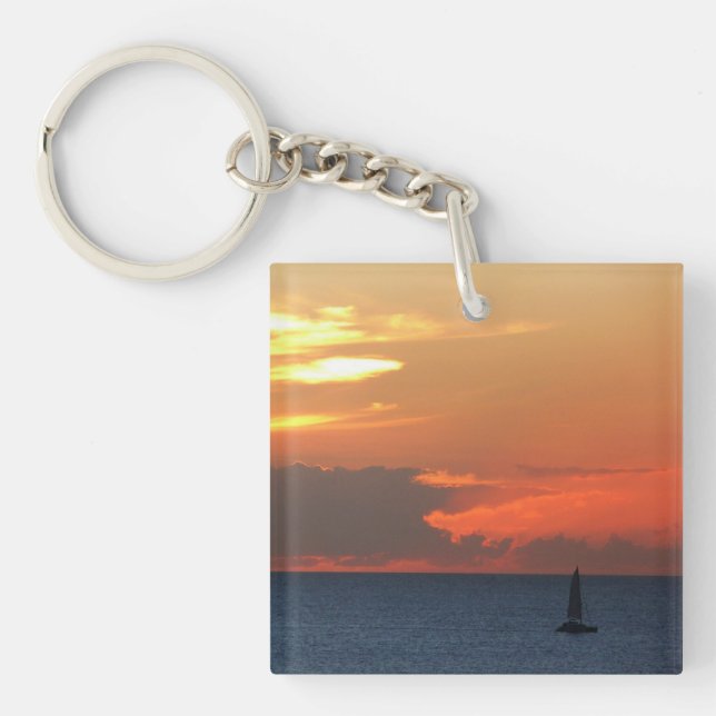 Porte-clefs Sunset Clouds and Sailboat Seascape (Devant)