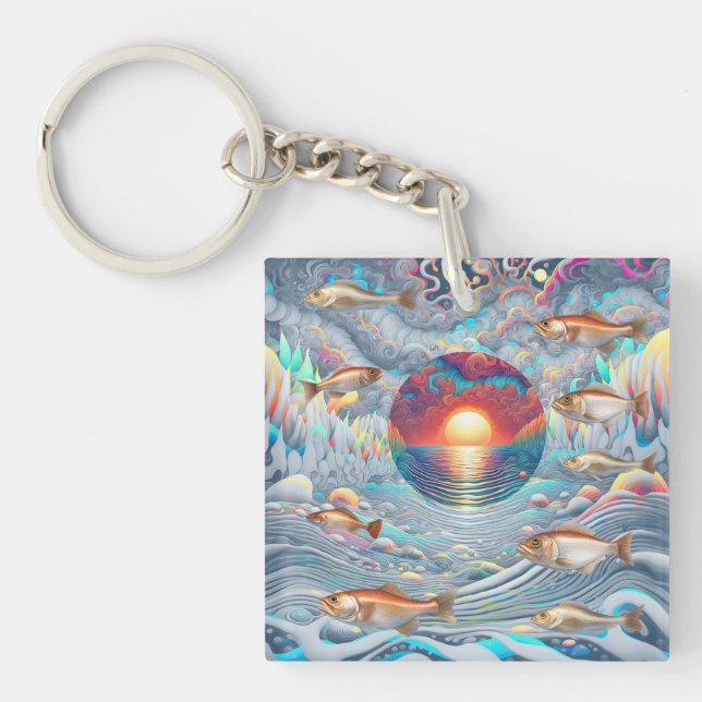 Porte-clefs Sunset de poisson (Devant)