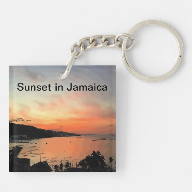 Porte-clefs Sunset en Jamaïque (Dos)