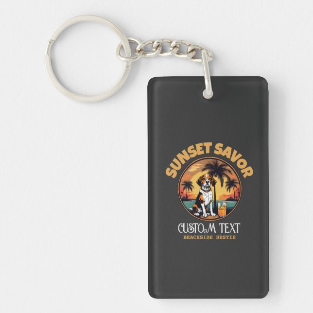 Porte-clefs Sunset Savor - Beachside Bestie Personnalisé (Devant)