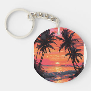Porte-clefs Sunset Serenity Beach Scene