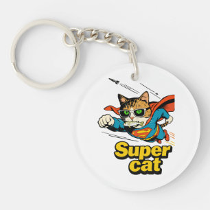 Porte-clefs Super Chat Volant avec Poisson