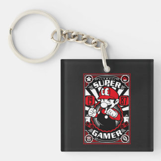 Porte-clefs Super Gamer Jeux Rétro
