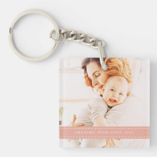 Porte-clefs Super Maman Depuis 20XX Moderne Simple Thread Phot
