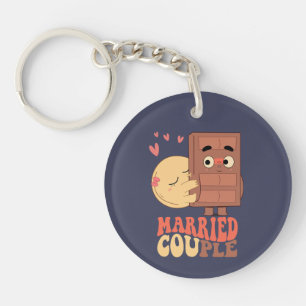 Porte-clefs Super Marié Couple Pancake Chocolat Amour