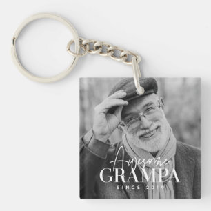 Porte-clefs Super Papi Depuis 20XX Simple Photo Élégant