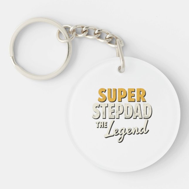 Porte-clefs Super Step Dad the Legend Keychain Heartfelt Gift (Devant)