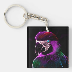 Porte-clefs Superbe perroquet à la lueur de prune