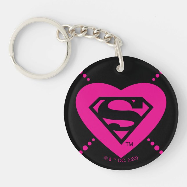 Porte-clefs Supergirl Hearts Motif diagonal (Devant)