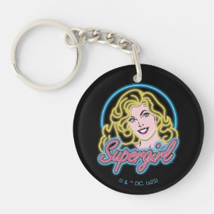 Porte-clefs Supergirl Retro Neon Lights Graphic