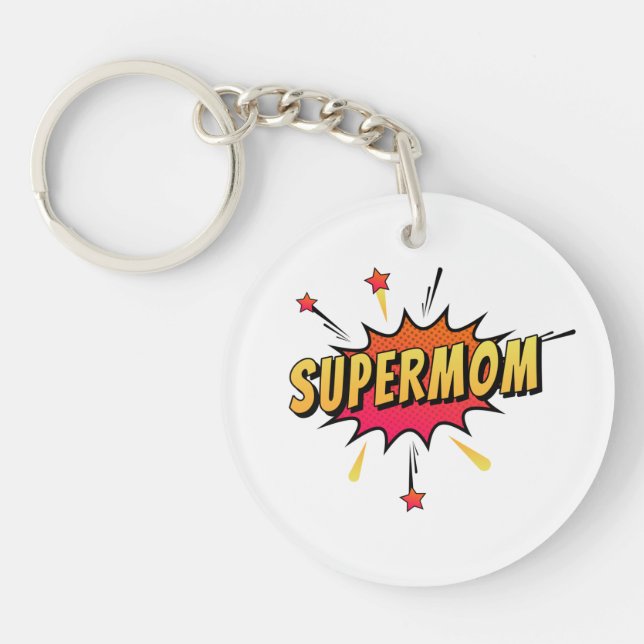 Porte-clefs Supermom Retro Comic Pop Art| Porte - clé (Devant)