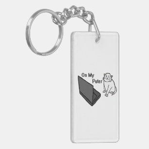 Porte-clefs Sur Mon Ordinateur Drôle De Chat Blanc Mème