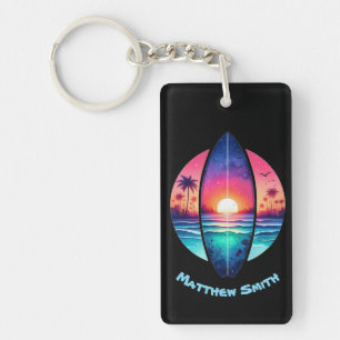 Porte-clefs Surf au coucher du soleil